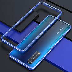 Coque Bumper Luxe Aluminum Metal Etui pour Oppo Find X2 Bleu