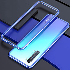 Coque Bumper Luxe Aluminum Metal Etui pour Oppo Find X2 Lite Bleu