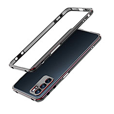 Coque Bumper Luxe Aluminum Metal Etui pour Oppo Reno6 5G Rouge et Noir