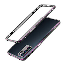 Coque Bumper Luxe Aluminum Metal Etui pour Oppo Reno6 5G Violet