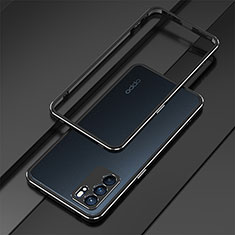 Coque Bumper Luxe Aluminum Metal Etui pour Oppo Reno6 Pro 5G India Argent et Noir
