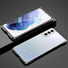 Coque Bumper Luxe Aluminum Metal Etui pour Samsung Galaxy S21 5G Noir