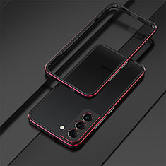 Coque Bumper Luxe Aluminum Metal Etui pour Samsung Galaxy S21 FE 5G Rouge et Noir