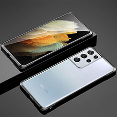 Coque Bumper Luxe Aluminum Metal Etui pour Samsung Galaxy S21 Ultra 5G Noir