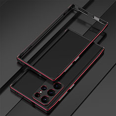 Coque Bumper Luxe Aluminum Metal Etui pour Samsung Galaxy S22 Ultra 5G Rouge et Noir