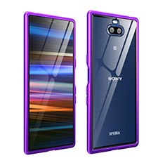 Coque Bumper Luxe Aluminum Metal Etui pour Sony Xperia 10 Plus Violet