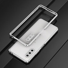 Coque Bumper Luxe Aluminum Metal Etui pour Sony Xperia 10 V Argent