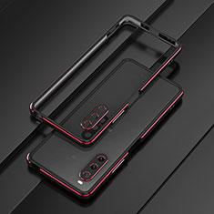 Coque Bumper Luxe Aluminum Metal Etui pour Sony Xperia 10 V Rouge et Noir