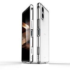 Coque Bumper Luxe Aluminum Metal Etui pour Sony Xperia 5 V Argent