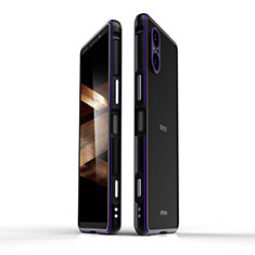 Coque Bumper Luxe Aluminum Metal Etui pour Sony Xperia 5 V Violet