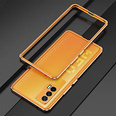 Coque Bumper Luxe Aluminum Metal Etui pour Vivo iQOO 7 India 5G Orange