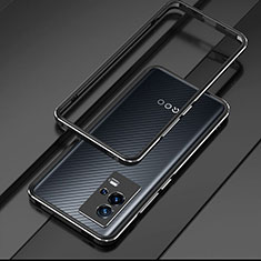 Coque Bumper Luxe Aluminum Metal Etui pour Vivo iQOO 8 5G Argent et Noir