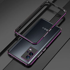 Coque Bumper Luxe Aluminum Metal Etui pour Vivo iQOO 8 5G Violet
