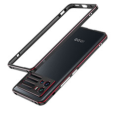 Coque Bumper Luxe Aluminum Metal Etui pour Vivo iQOO 9 5G Rouge et Noir