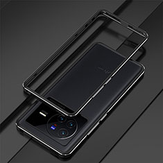 Coque Bumper Luxe Aluminum Metal Etui pour Vivo X80 5G Noir