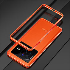 Coque Bumper Luxe Aluminum Metal Etui pour Vivo X80 5G Orange
