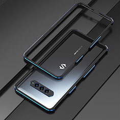 Coque Bumper Luxe Aluminum Metal Etui pour Xiaomi Black Shark 4 5G Bleu et Noir
