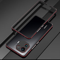 Coque Bumper Luxe Aluminum Metal Etui pour Xiaomi Mi 11 Pro 5G Rouge et Noir