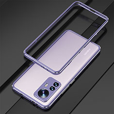 Coque Bumper Luxe Aluminum Metal Etui pour Xiaomi Mi 12 5G Violet Clair