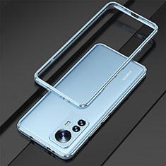 Coque Bumper Luxe Aluminum Metal Etui pour Xiaomi Mi 12 Pro 5G Bleu