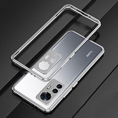 Coque Bumper Luxe Aluminum Metal Etui pour Xiaomi Mi 12T 5G Argent