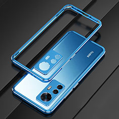 Coque Bumper Luxe Aluminum Metal Etui pour Xiaomi Mi 12T 5G Bleu