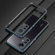 Coque Bumper Luxe Aluminum Metal Etui pour Xiaomi Mi 12T 5G Bleu et Noir
