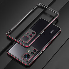 Coque Bumper Luxe Aluminum Metal Etui pour Xiaomi Mi 12T 5G Rouge et Noir
