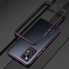 Coque Bumper Luxe Aluminum Metal Etui pour Xiaomi Mi 12X 5G Violet