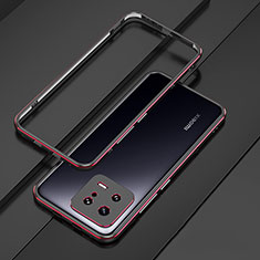 Coque Bumper Luxe Aluminum Metal Etui pour Xiaomi Mi 13 5G Rouge et Noir