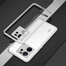 Coque Bumper Luxe Aluminum Metal Etui pour Xiaomi Mi 13T 5G Argent