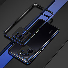 Coque Bumper Luxe Aluminum Metal Etui pour Xiaomi Mi 13T 5G Bleu et Noir