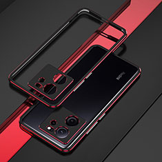 Coque Bumper Luxe Aluminum Metal Etui pour Xiaomi Mi 13T 5G Rouge et Noir