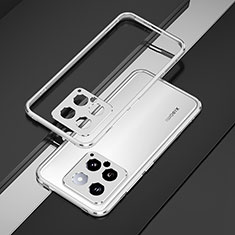 Coque Bumper Luxe Aluminum Metal Etui pour Xiaomi Mi 14 Pro 5G Argent