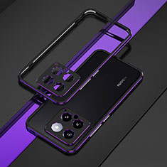 Coque Bumper Luxe Aluminum Metal Etui pour Xiaomi Mi 14 Pro 5G Violet