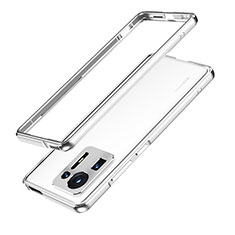 Coque Bumper Luxe Aluminum Metal Etui pour Xiaomi Mi Mix 4 5G Argent