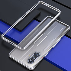 Coque Bumper Luxe Aluminum Metal Etui pour Xiaomi Poco F3 GT 5G Argent