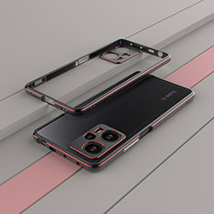 Coque Bumper Luxe Aluminum Metal Etui pour Xiaomi Poco F5 5G Rouge et Noir