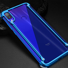 Coque Bumper Luxe Aluminum Metal Etui pour Xiaomi Redmi Note 7 Bleu