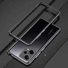 Coque Bumper Luxe Aluminum Metal Etui S01 pour Xiaomi Redmi Note 12 5G Noir