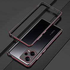 Coque Bumper Luxe Aluminum Metal Etui S01 pour Xiaomi Redmi Note 12 5G Rouge et Noir