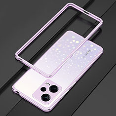 Coque Bumper Luxe Aluminum Metal Etui S01 pour Xiaomi Redmi Note 12 5G Violet Clair