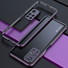 Coque Bumper Luxe Aluminum Metal Etui S02 pour Xiaomi Redmi Note 11 5G Violet