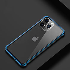 Coque Bumper Luxe Aluminum Metal Etui T01 pour Apple iPhone 11 Pro Max Bleu