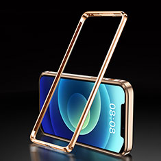 Coque Bumper Luxe Aluminum Metal Etui T01 pour Apple iPhone 12 Mini Or
