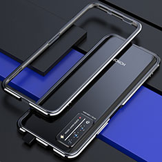 Coque Bumper Luxe Aluminum Metal Etui T01 pour Huawei Honor X10 5G Argent et Noir