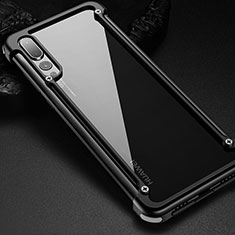 Coque Bumper Luxe Aluminum Metal Etui T01 pour Huawei P20 Pro Noir