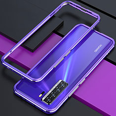 Coque Bumper Luxe Aluminum Metal Etui T01 pour Huawei P40 Lite 5G Violet