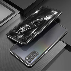 Coque Bumper Luxe Aluminum Metal Etui T01 pour Oppo Reno4 5G Noir