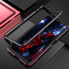 Coque Bumper Luxe Aluminum Metal Etui T01 pour Realme X50 Pro 5G Rouge et Noir